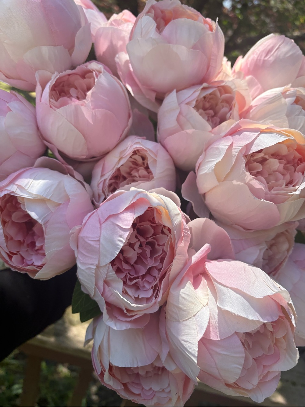 24 Peony European style 25” faux silk flowers realistic buds peonies 4 Bouquets